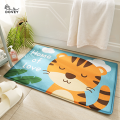 Dovey Flannel Cute Animals Floor Mat 40x60cm Bathroom Doorway Water Absorbent Foot Rugs Long Bedroom Non Slip Doormat living room Bathroom mats rugs basahan Lion Tiger Whale Bunny Cartoons