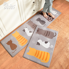 Dovey Flannel Cats Paw Floor Mat Bathroom Doorway Water Absorbent Foot Rugs Long Bedroom Non Slip Doormat living room Bathroom mats rugs basahan