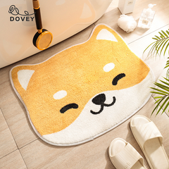 Dovey Cute Dog Face Floor Mat 50 x 60cm Cat Head Bathroom Doorway Water Absorbent Foot Rugs Long Bedroom Non Slip Doormat living room carpet basahan rugs