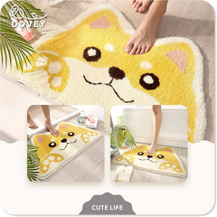 Dovey Cat Dog Floor Mats 45x75cm New Cartoon Home Bathroom Floor Mats Home Absorbent Non-slip Bedroom Door Entry Foot Bathmat Doormat Basahan Carpet