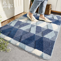 Dovey Modern Geometric minimalist wear-resistant dust-removing household floor mat flocking household absorbent non-slip mat living room carpet Basahan Doormat Bathmat floormat