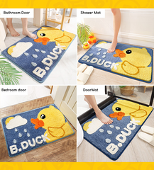 Dovey BDUCK Flock Floor Mat 40 x 60cm Duck Head Bathroom Doorway Water Absorbent Foot Rugs Long Bedroom Non Slip Doormat living room carpet basahan rugs cartoon cute animals design