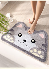 Dovey Cat Dog Floor Mats 45x75cm New Cartoon Home Bathroom Floor Mats Home Absorbent Non-slip Bedroom Door Entry Foot Bathmat Doormat Basahan Carpet