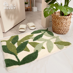 Dovey Nordic Shower Forest Flock Floor Mat 40x60cm Plants Flock Thick Easy Dry Bathroom Doorway Water Absorbent Foot Rugs Long Bedroom Non Slip Living Room Modern Simple Thick Mats home Toilet Door Basahan Doorstep Quickdry Machine Wash