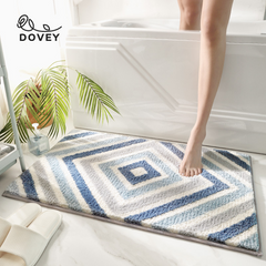 Dovey Premium Shower Echo Flock Floor Mat 40x60cm Geometric Diamond Flock Thick Easy Dry Bathroom Doorway Water Absorbent Foot Rugs Long Bedroom Non Slip Living Room Modern Simple Thick Mats home Toilet Door Basahan Doorstep Quickdry Machine Wash