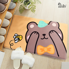 Dovey Flannel Cute Animals Floor Mat 40x60cm Bathroom Doorway Water Absorbent Foot Rugs Long Bedroom Non Slip Doormat living room Bathroom mats rugs basahan Lion Tiger Whale Bunny Cartoons