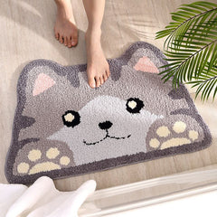 Dovey Cat Dog Floor Mats 45x75cm New Cartoon Home Bathroom Floor Mats Home Absorbent Non-slip Bedroom Door Entry Foot Bathmat Doormat Basahan Carpet