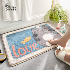 Dovey Premium Shower Cute Butt Flock Floor Mat 40x60cm Animal Cat Dog Flock Thick Easy Dry Bathroom Doorway Water Absorbent Foot Rugs Long Bedroom Non Slip Living Room Modern Simple Thick Mats home Toilet Door