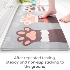 Dovey Flannel Cats Paw Floor Mat Bathroom Doorway Water Absorbent Foot Rugs Long Bedroom Non Slip Doormat living room Bathroom mats rugs basahan