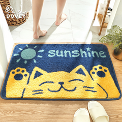 Dovey Kitty Flock Floor Door Mat 40x60cm Extra Thick Bathroom Doorway Water Absorbent Foot Rugs Long Bedroom Non Slip Doormat living room carpet basahan rugs cartoon cute animals design Lion Bear Elephant Kitty Cat