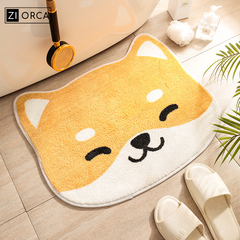 Dovey Cute Dog Face Floor Mat 50 x 60cm Cat Head Bathroom Doorway Water Absorbent Foot Rugs Long Bedroom Non Slip Doormat living room carpet basahan rugs