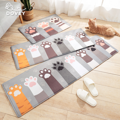 Dovey Flannel Cats Paw Floor Mat Bathroom Doorway Water Absorbent Foot Rugs Long Bedroom Non Slip Doormat living room Bathroom mats rugs basahan