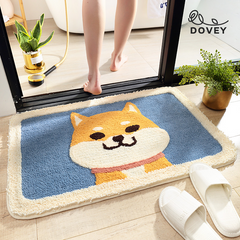 Dovey Premium Shower Shiba Inu Flock Floor Mat 40x60cm 5 Star Hotel Flock Thick Easy Dry Bathroom Doorway Water Absorbent Foot Rugs Long Bedroom Non Slip Living Room Modern Simple Thick Mats home Toilet Door