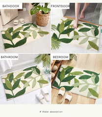 Dovey Nordic Shower Forest Flock Floor Mat 40x60cm Plants Flock Thick Easy Dry Bathroom Doorway Water Absorbent Foot Rugs Long Bedroom Non Slip Living Room Modern Simple Thick Mats home Toilet Door Basahan Doorstep Quickdry Machine Wash