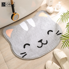 Dovey Cute Dog Face Floor Mat 50 x 60cm Cat Head Bathroom Doorway Water Absorbent Foot Rugs Long Bedroom Non Slip Doormat living room carpet basahan rugs