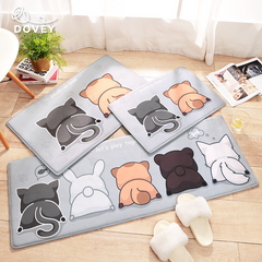 Dovey Flannel Cats Paw Floor Mat Bathroom Doorway Water Absorbent Foot Rugs Long Bedroom Non Slip Doormat living room Bathroom mats rugs basahan